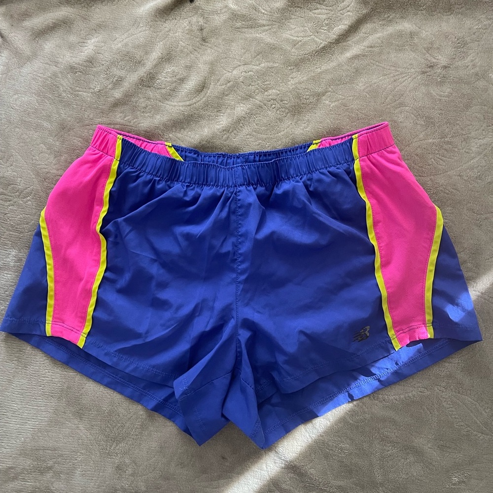 New Balance Blue and Pink Athletic Shorts Lightweight Moisture-Wicking